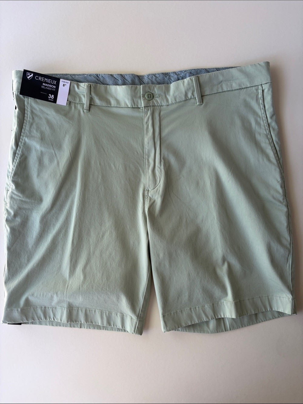 Cremieux Men’s 8” Madison Relaxed Fit Shorts Size 38 Light Green